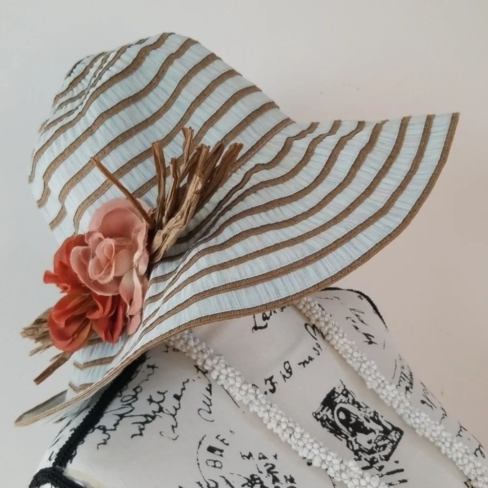 Something Special Ribbon sun Hat with flowers